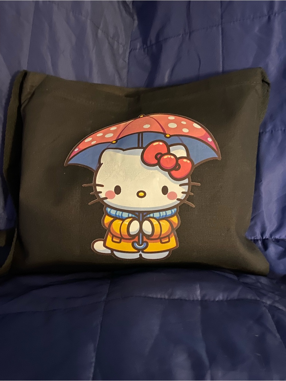 Hello Kitty Black Crossbody Bag with Umbrella Graphic